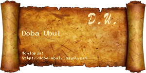 Doba Ubul névjegykártya